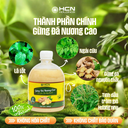 NƯỚC GỪNG  ĐÁ NƯƠNG CAO NGÂM CHÂN, GIỮ ẤM CƠ THỂ  500ML