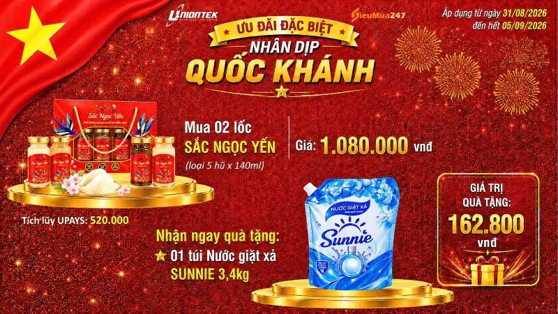MUA 2 LỐC SẮC NGỌC YẾN 140ML TẶNG 1 TÚI NƯỚC GIẶT SUNNIE
