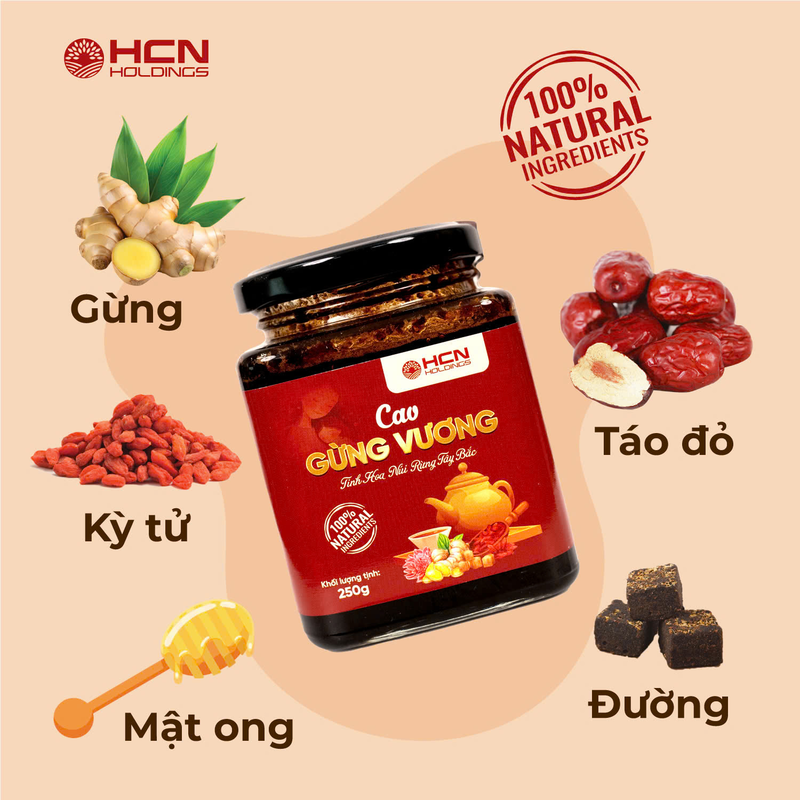 CAO GỪNG VƯƠNG - TĂNG CƯỜNG SỨC ĐỀ KHÁNG, GIỮ ẤM CƠ THỂ ( Hộp 250gr)