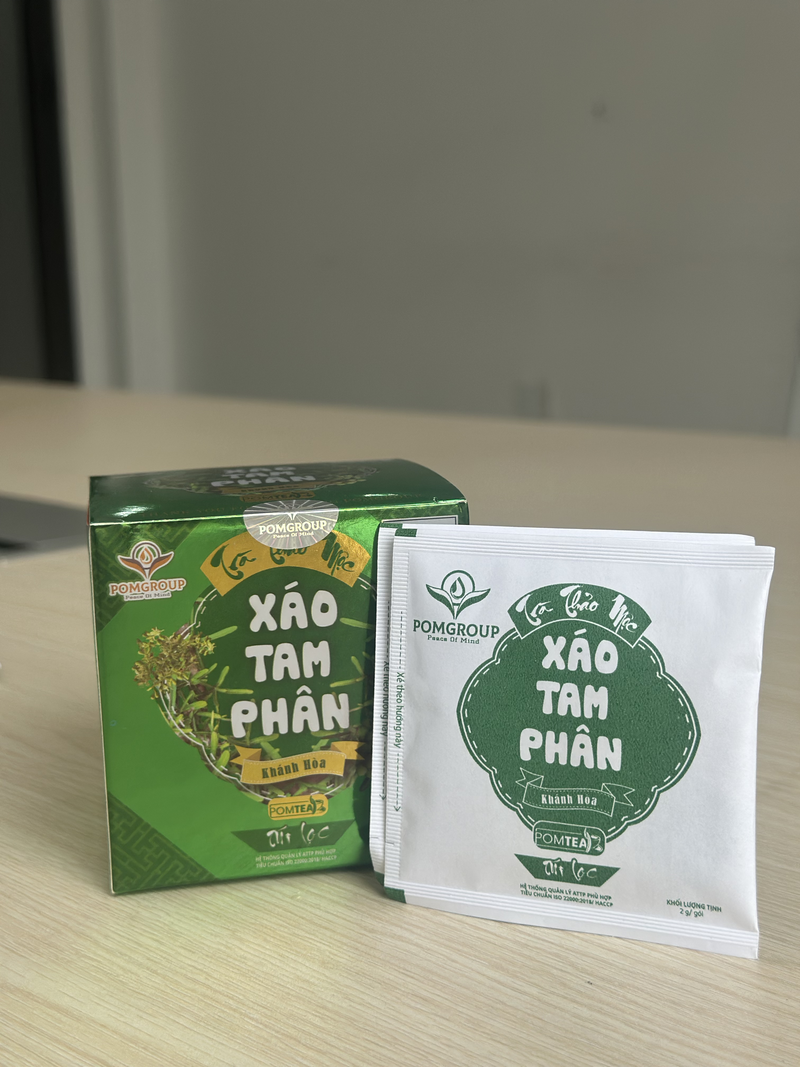 Trà Thảo Mộc Xáo Tam Phân Khánh Hòa Pomtea (Túi lọc) - Hộp 10 gói