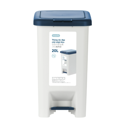 Thùng rác đạp chữ nhật Hiro 20L (Kèm ruột)