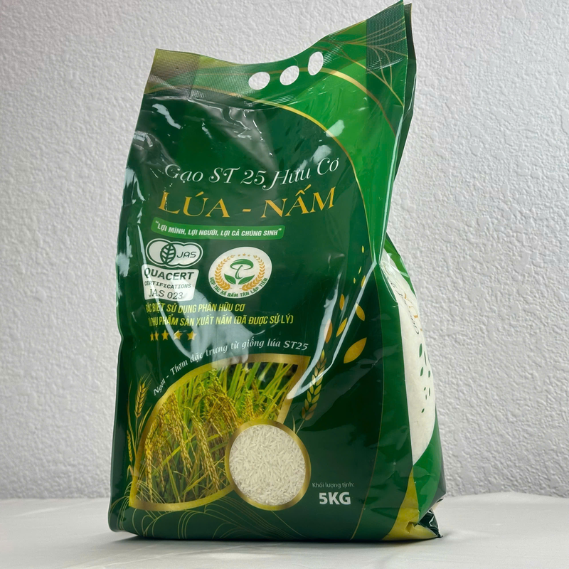 GẠO HỮU CƠ LÚA NẤM ST25 - TÚI 5KG