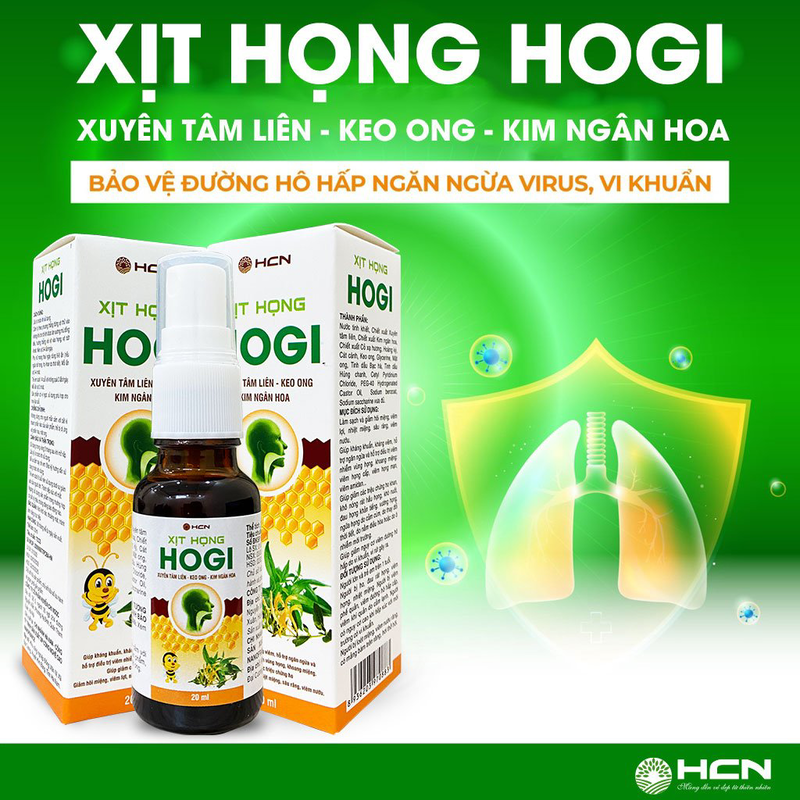 XỊT HỌNG HOGI - HỖ TRỢ GIẢM HO, DỊU HỌNG