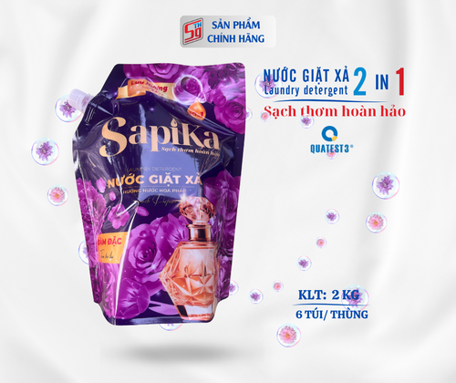Nước giặt xả SapiKa 2 kg, hương nước hoa Tím