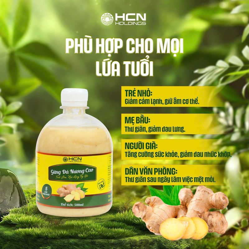 NƯỚC GỪNG  ĐÁ NƯƠNG CAO NGÂM CHÂN, GIỮ ẤM CƠ THỂ  500ML