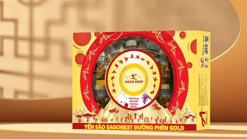 YẾN SÀO SAGONEST ĐƯỜNG PHÈN GOLD - HỘP QUÀ 6 LỌ