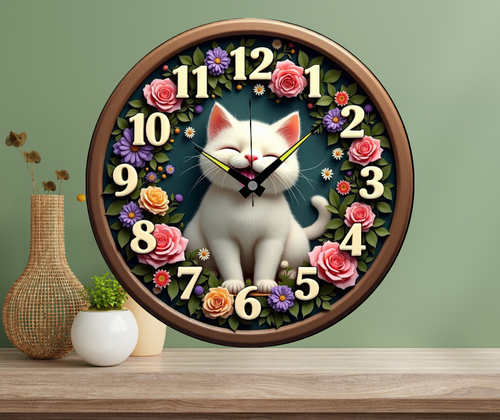 Đồng hồ treo tường trang trí 12 con giáp mẫu dễ thương ( tuổi mẹo)