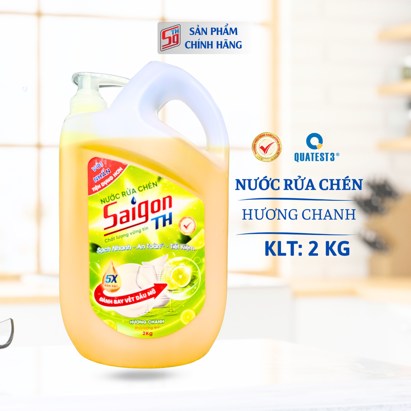 Nước rửa chén Saigon TH 2kg hương Chanh
