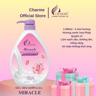 [TẶNG NƯỚC HOA] Sữa Tắm Nước Hoa Dưỡng Da CHARME MIRACLE Hoa Hồng 1000ml ~ 1.2kg Dưỡng Ẩm, Trắng Mịn Màng, Lưu Hương