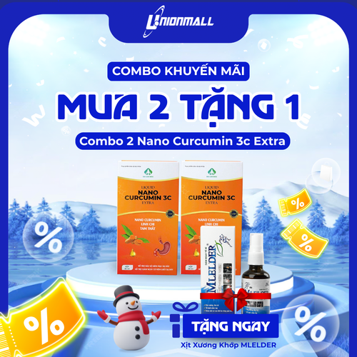 COMBO KHUYẾN MÃI MUA 2 HỘP NANO CURCUMIN 3C EXTRA TẶNG 1 XỊT MLELDER